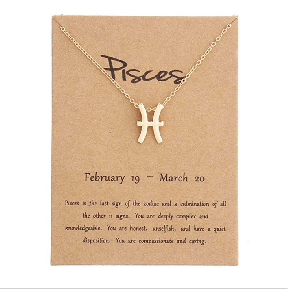 Pisces - Zodiac ♓️ Sign Necklace with Card